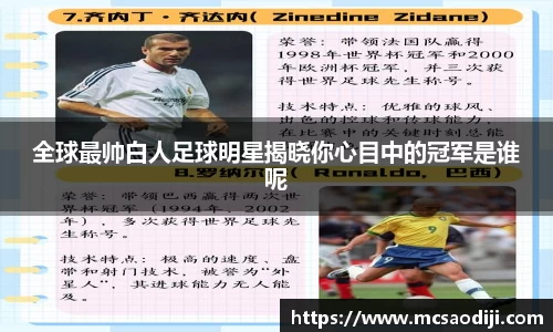 全球最帅白人足球明星揭晓你心目中的冠军是谁呢